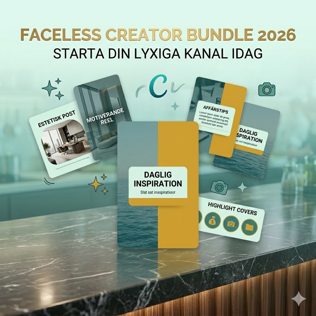 Faceless Creator Bundle 2026 – Lyxig Estetik för Instagram & TikTok (150+ Canva Templates)