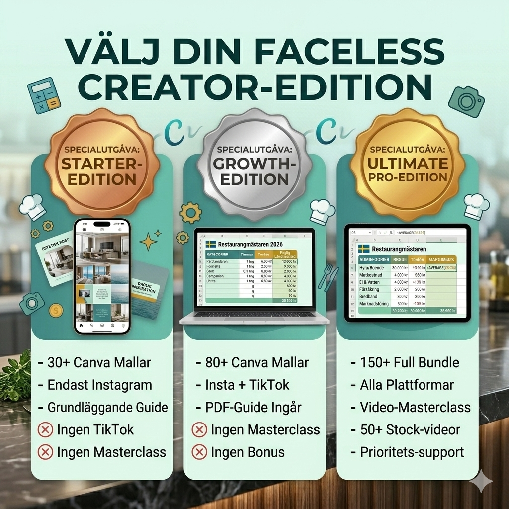 Faceless Creator Bundle 2026 – Lyxig Estetik för Instagram & TikTok (150+ Canva Templates)