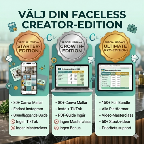 Faceless Creator Bundle 2026 – Lyxig Estetik för Instagram & TikTok (150+ Canva Templates)