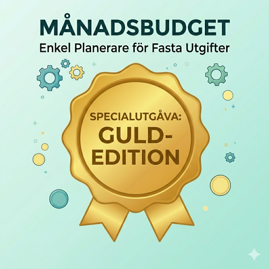Svenska Budgetmästaren 2026 – Excel Budgetplanerare (Brons, Silver & Guld Edition)